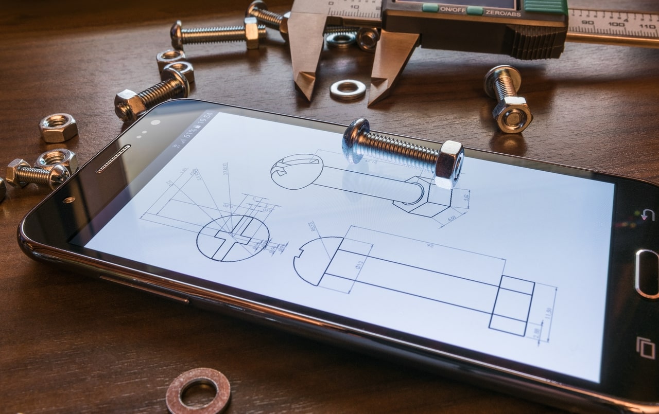 Dessin industriel d'une vis